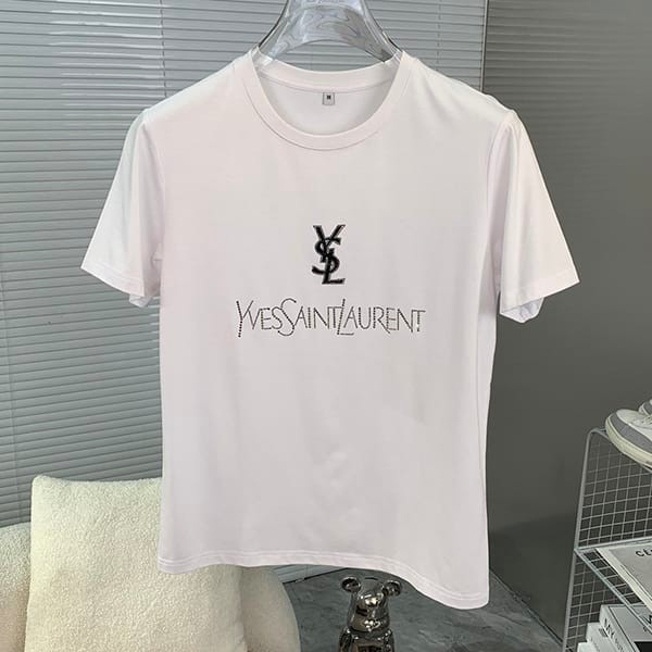 送料込サンローラン シグネチャーロゴ Ｔシャツ フェイク 2色 Sax36233